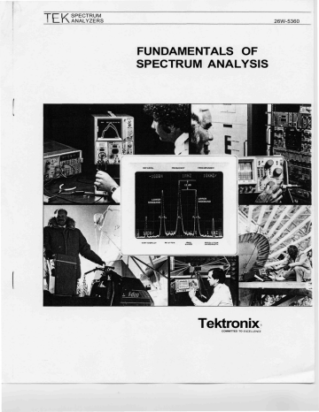 Tektronix FUNDAMENTALS OF SPECTRUM ANALYSIS TCZL/ Tektronix FUNDAMENTALS OF SPECTRUM ANALYSIS TCZL/