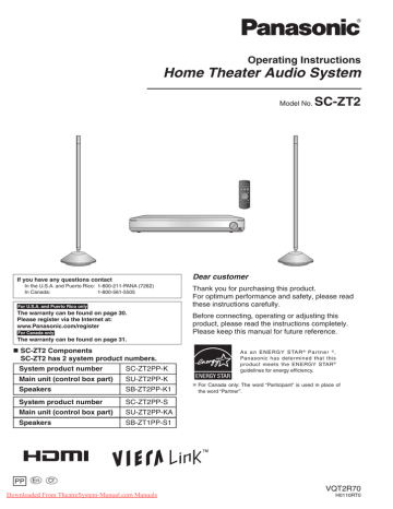 Panasonic SC-ZT2 User Guide Manual Pdf Panasonic SC-ZT2 User Guide Manual Pdf