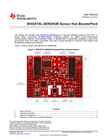 BOOSTXL-SENSHUB Sensor Hub BoosterPack User Manual | Manualzz