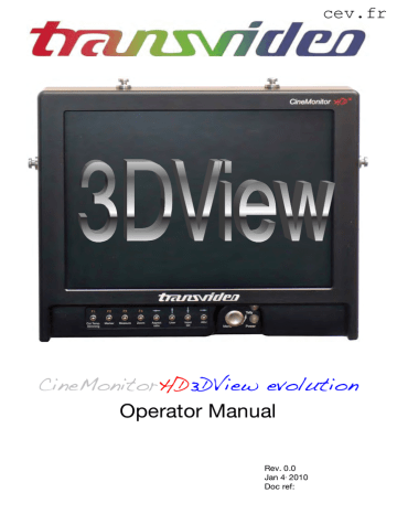 Transvideo | CineMonitorHD123DView evolution | User manual | Operator Manual CineMonitor HD | Manualzz Transvideo | CineMonitorHD123DView evolution | User manual | Operator Manual CineMonitor HD | Manualzz