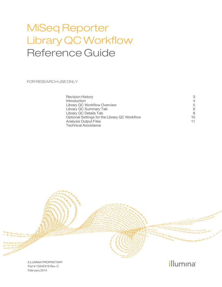 MiSeq Reporter Library QC Workflow Guide (15042316 Rev. C) MiSeq Reporter Library QC Workflow Guide (15042316 Rev. C)
