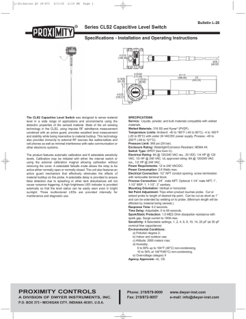 Dwyer Series CLS2 Instruction manual | Manualzz