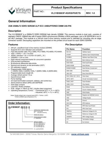 datasheet for VL31B5663F datasheet for VL31B5663F