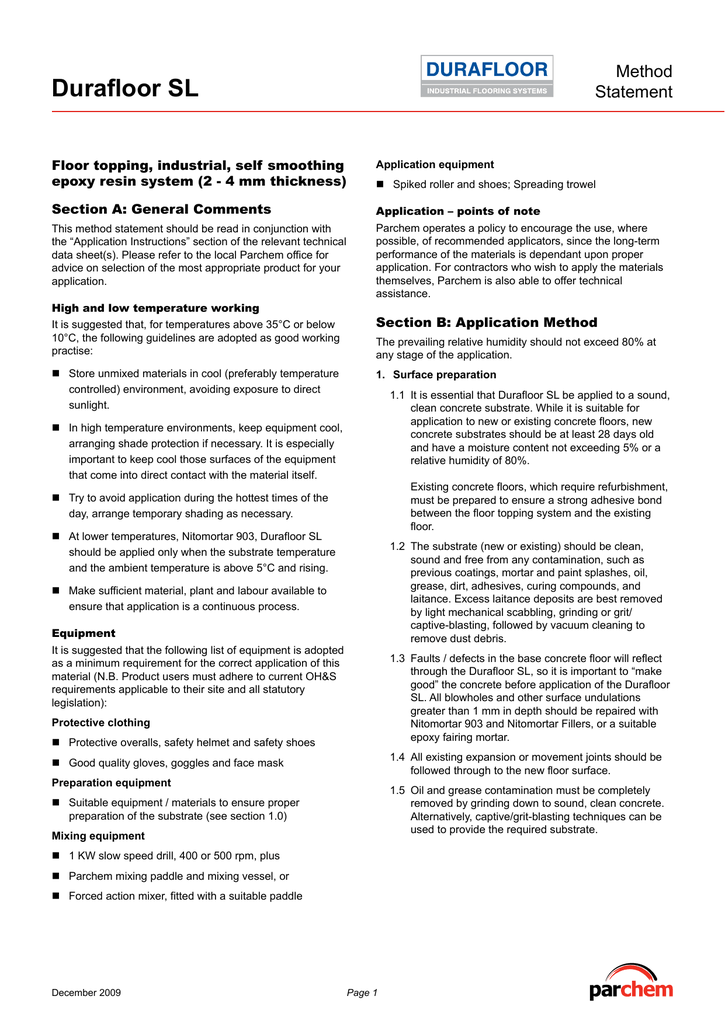 Method Statement For Epoxy Flooring Viewfloor Co