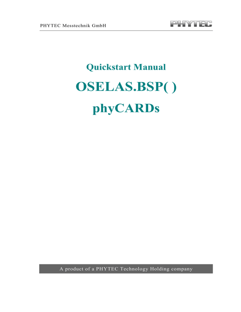 Oselas BSP Quickstart Oselas BSP Quickstart