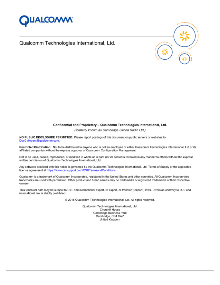 CSR1012 Data Sheet CS-238833-DS CSR1012 Data Sheet CS-238833-DS