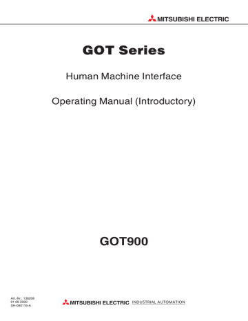 Mitsubishi Electric GOT 900 Operating Manual | Manualzz Mitsubishi Electric GOT 900 Operating Manual | Manualzz