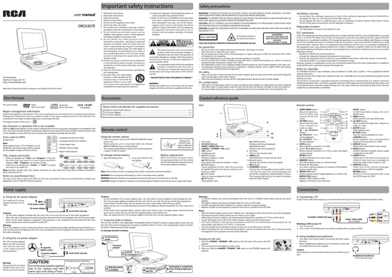 DRC6307E Product Manual DRC6307E Product Manual