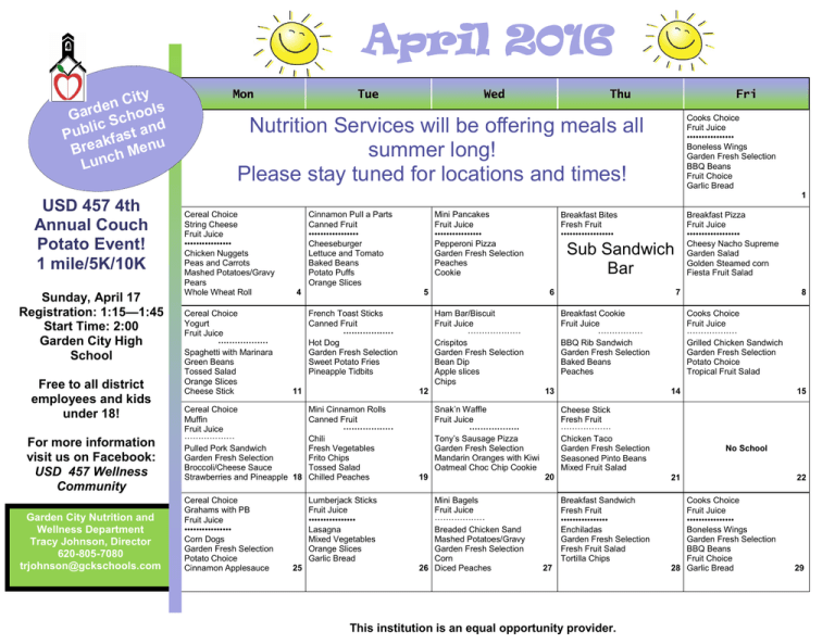 Lunch Menu Lunch Menu