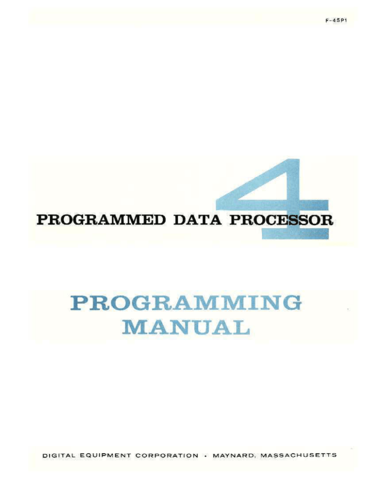F45P1_PDP4ProgMan_Sep62 F45P1_PDP4ProgMan_Sep62