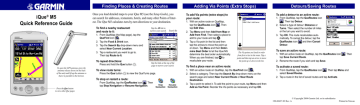 Garmin iQue M5 Quick Reference Guide | Manualzz Garmin iQue M5 Quick Reference Guide | Manualzz