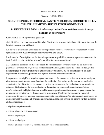 Moniteur Belge : d finition de la personne qualifi e Moniteur Belge : d finition de la personne qualifi e