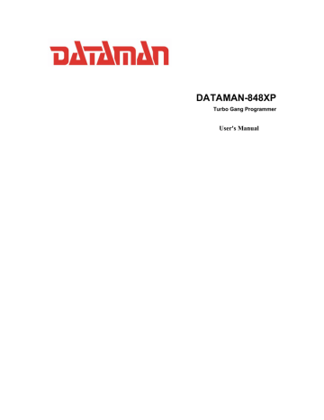Dataman 848XP Programmer User's Manual | Manualzz Dataman 848XP Programmer User's Manual | Manualzz