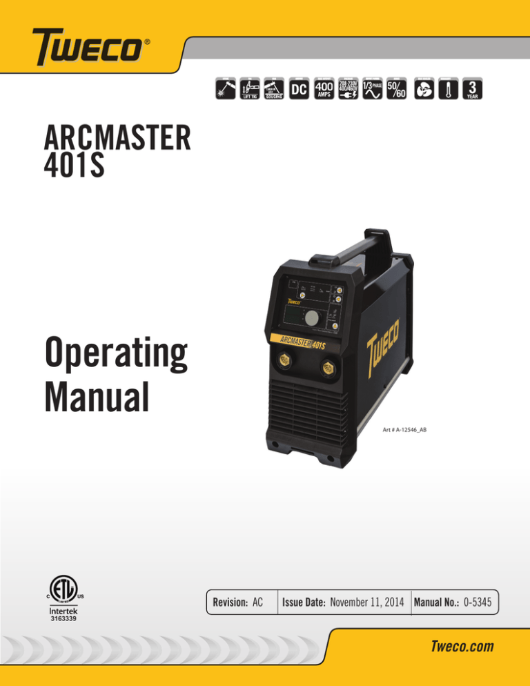 Tweco 401S Operating Manual Tweco 401S Operating Manual