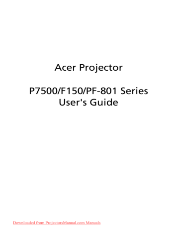 Acer F150 Projector User Guide | Manualzz Acer F150 Projector User Guide | Manualzz