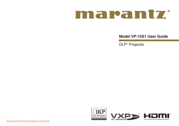 Marantz VP-15S1 User Guide Marantz VP-15S1 User Guide