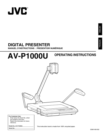 JVC AV-P1000U Projector User Guide JVC AV-P1000U Projector User Guide