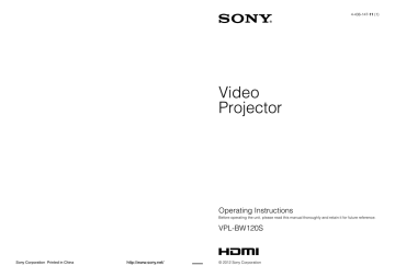 Sony VPL-BW120S Projector User Guide | Manualzz Sony VPL-BW120S Projector User Guide | Manualzz