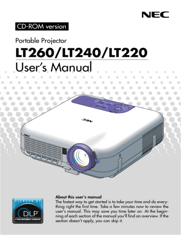 NEC LT220 Projector User Guide NEC LT220 Projector User Guide