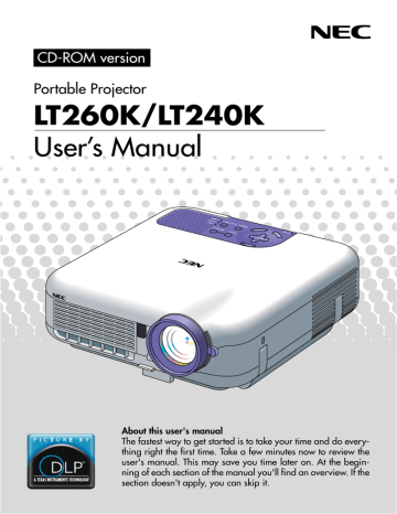 NEC LT240K Projector User Guide NEC LT240K Projector User Guide