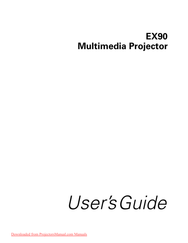 Epson EX90 User Guide Epson EX90 User Guide