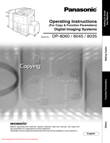 Panasonic DP-8060 User Guide Panasonic DP-8060 User Guide