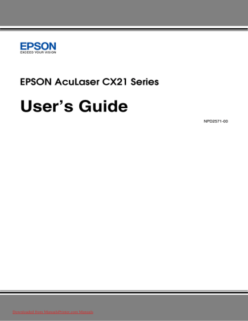 Epson AcuLaser CX21NC User Guide | Manualzz