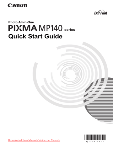 Canon PIXMA MP140 User Guide Canon PIXMA MP140 User Guide