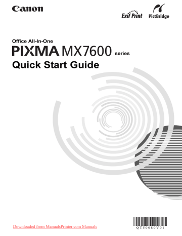 Canon PIXMA MX7600 User Guide Canon PIXMA MX7600 User Guide