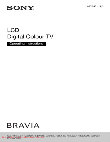 Sony KDL-26BX320 User Guide | Manualzz