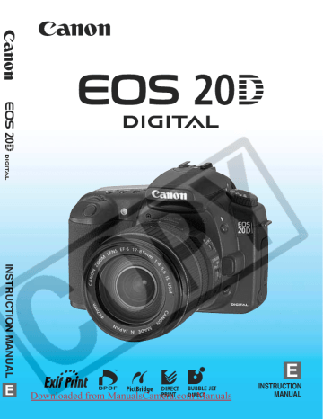 Canon EOS 20D Camera User Guide | Manualzz