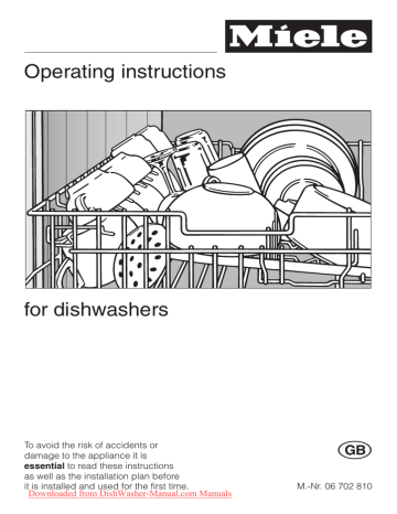 Miele G 1232 Sci Dishwasher User Guide | Manualzz