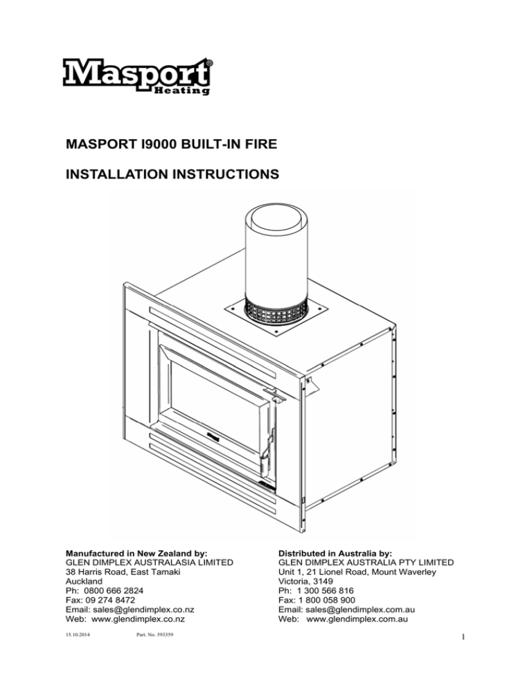 Install Specifications Zero Clearance Install Specifications Zero Clearance