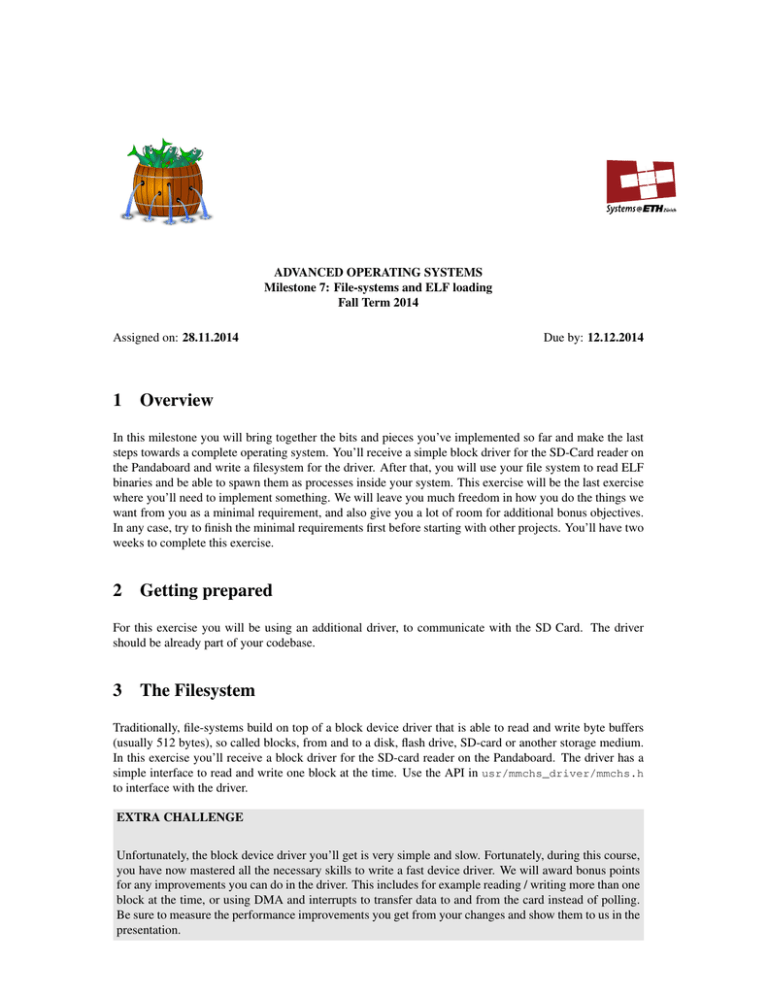 File-systems and ELF loading File-systems and ELF loading