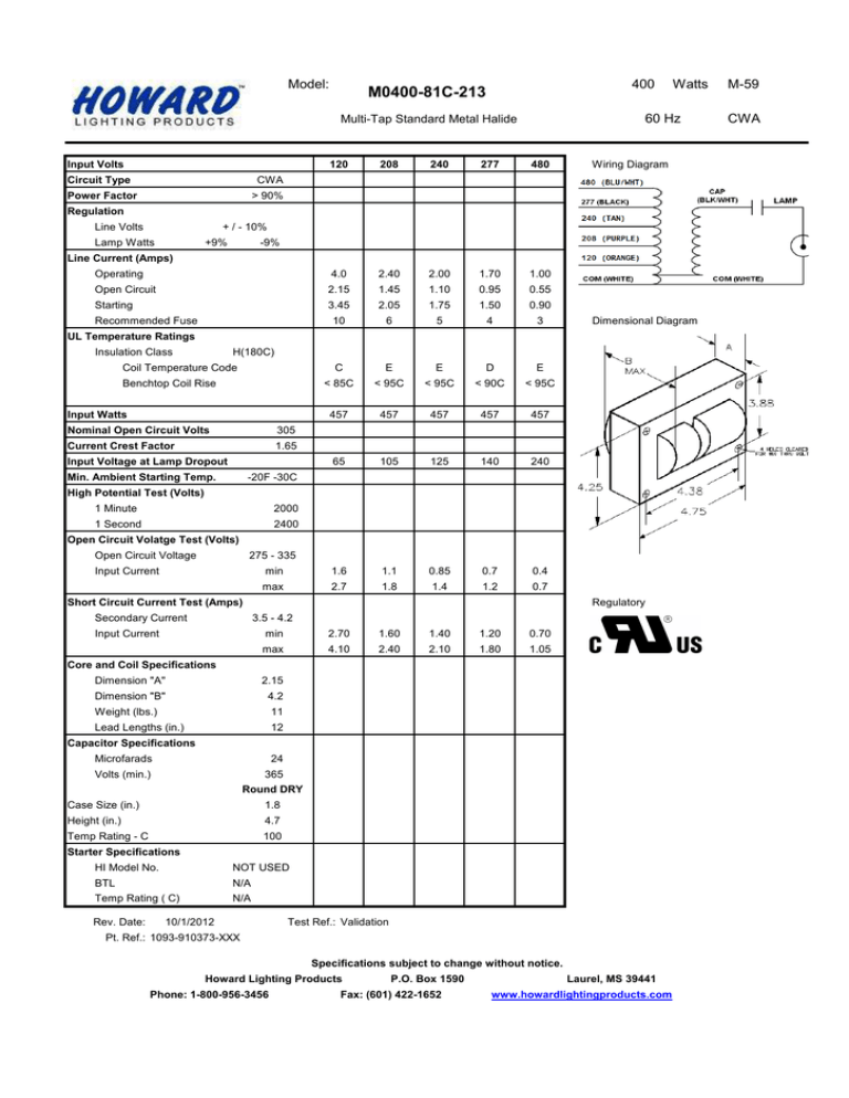 M0400-81C-213 Model: Watts M-59 M0400-81C-213 Model: Watts M-59