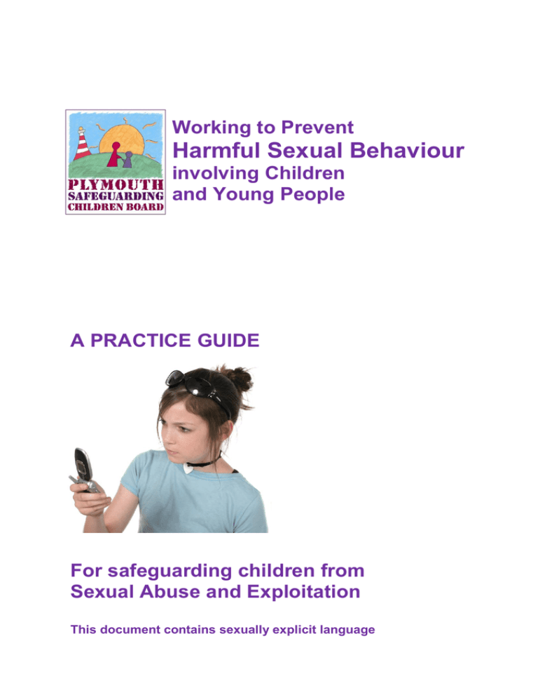 Working to prevent sexually harmful behaviour in children guidance Working to prevent sexually harmful behaviour in children guidance