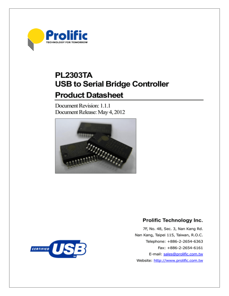 PL-2303TA Datasheet PL-2303TA Datasheet