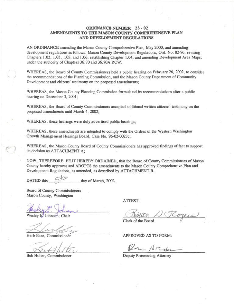 Amendments to Development Regulations Amendments to Development Regulations