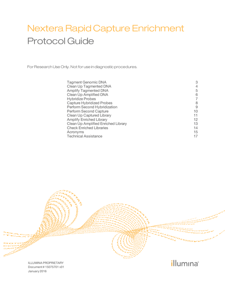 Nextera Rapid Capture Enrichment Protocol Guide (15075701 v01) Nextera Rapid Capture Enrichment Protocol Guide (15075701 v01)