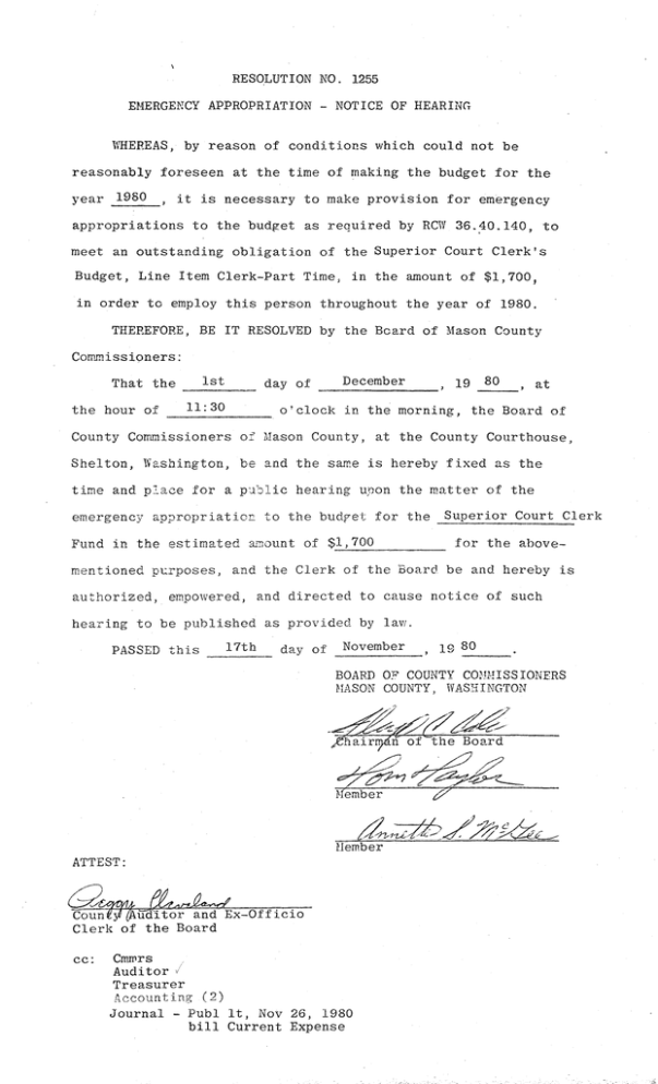 Emergency Approp. - Notice of Hearing Emergency Approp. - Notice of Hearing