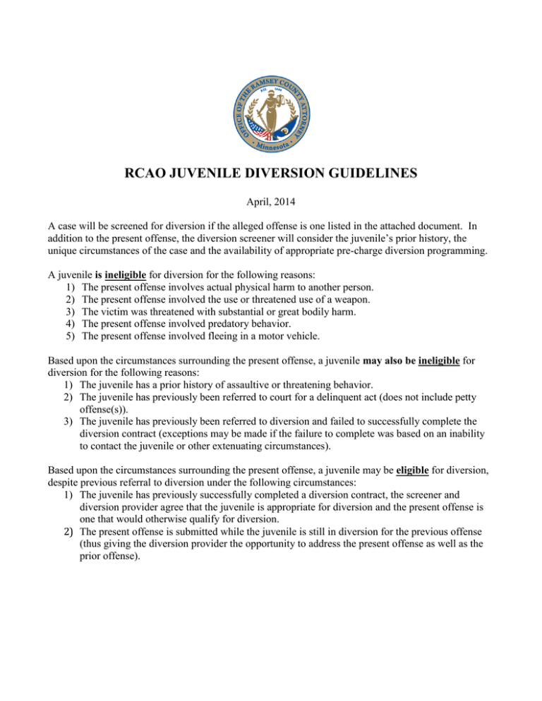 Juvenile Diversion Standards Juvenile Diversion Standards