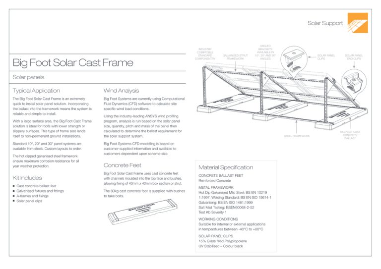 Big Foot Solar Cast Frame Data Sheet Eng Big Foot Solar Cast Frame Data Sheet Eng