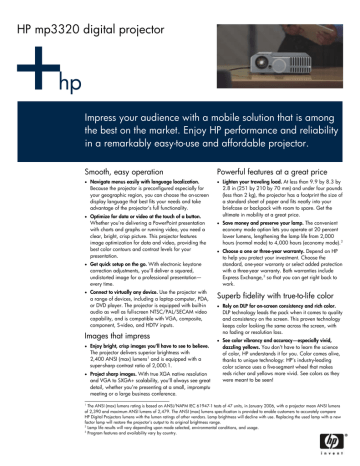 HP mp3320 Product Sheet HP mp3320 Product Sheet