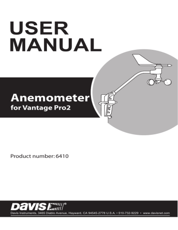 Anemometer for Vantage Pro2 (6410) | Manualzz