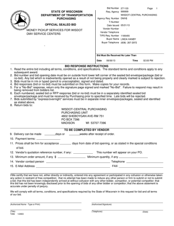 Bid Document/Specifications Bid Document/Specifications