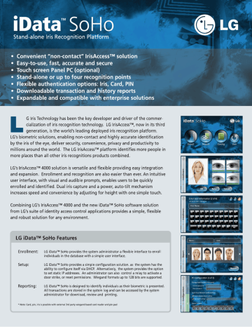 LG Iris iData SoHo datasheet LG Iris iData SoHo datasheet