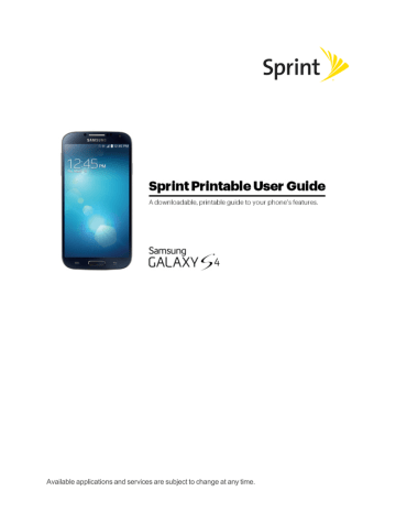 Sprint Samsung Galaxy S4 User Manual | Manualzz Sprint Samsung Galaxy S4 User Manual | Manualzz