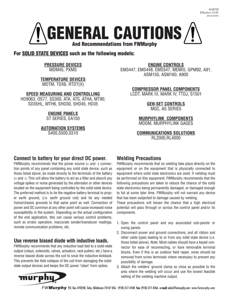 General Cautions for Solid State Devices General Cautions for Solid State Devices