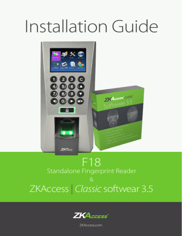 Installation Guide F18 ZKAccess | Manualzz Installation Guide F18 ZKAccess | Manualzz