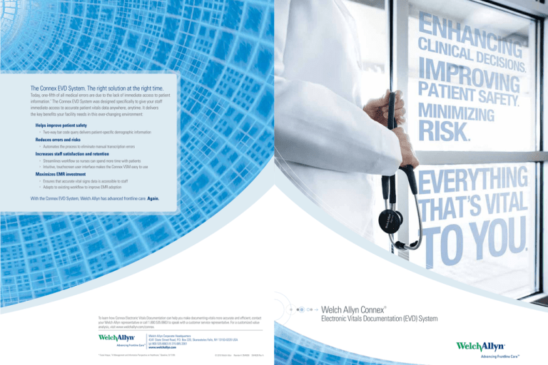 Welch Allyn 6400 Connex Vital Signs Monitor with BP Overview Welch Allyn 6400 Connex Vital Signs Monitor with BP Overview